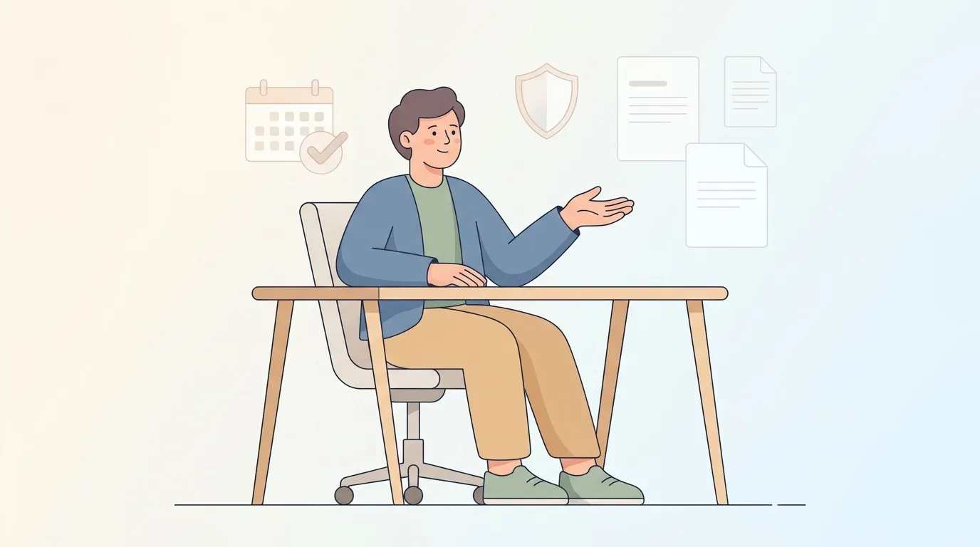 Homme assis au bureau organisant tâches et documents