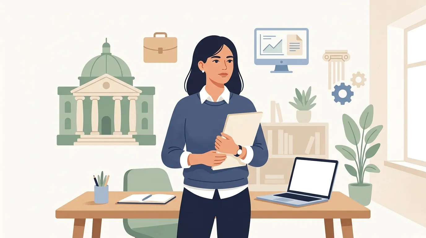 Femme d'affaires tenant une tablette dans son bureau professionnel