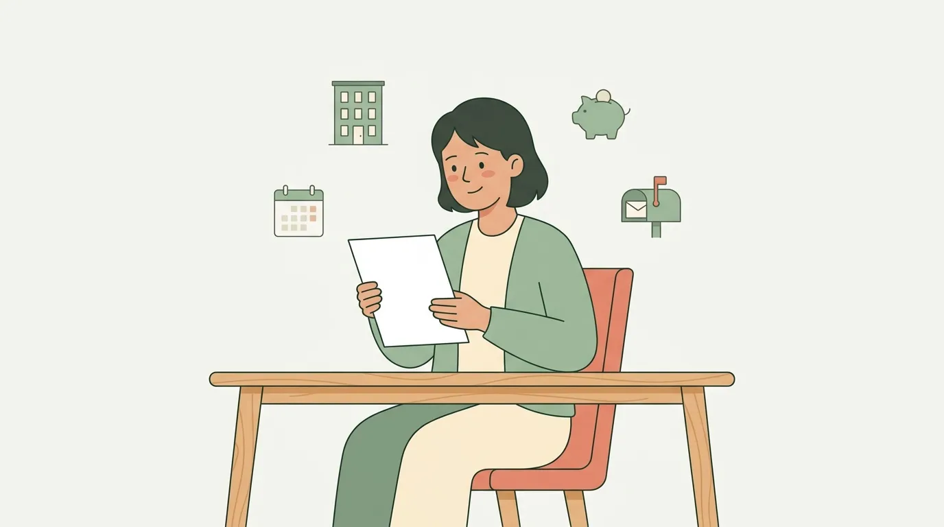 Femme assise à un bureau consultant des documents financiers