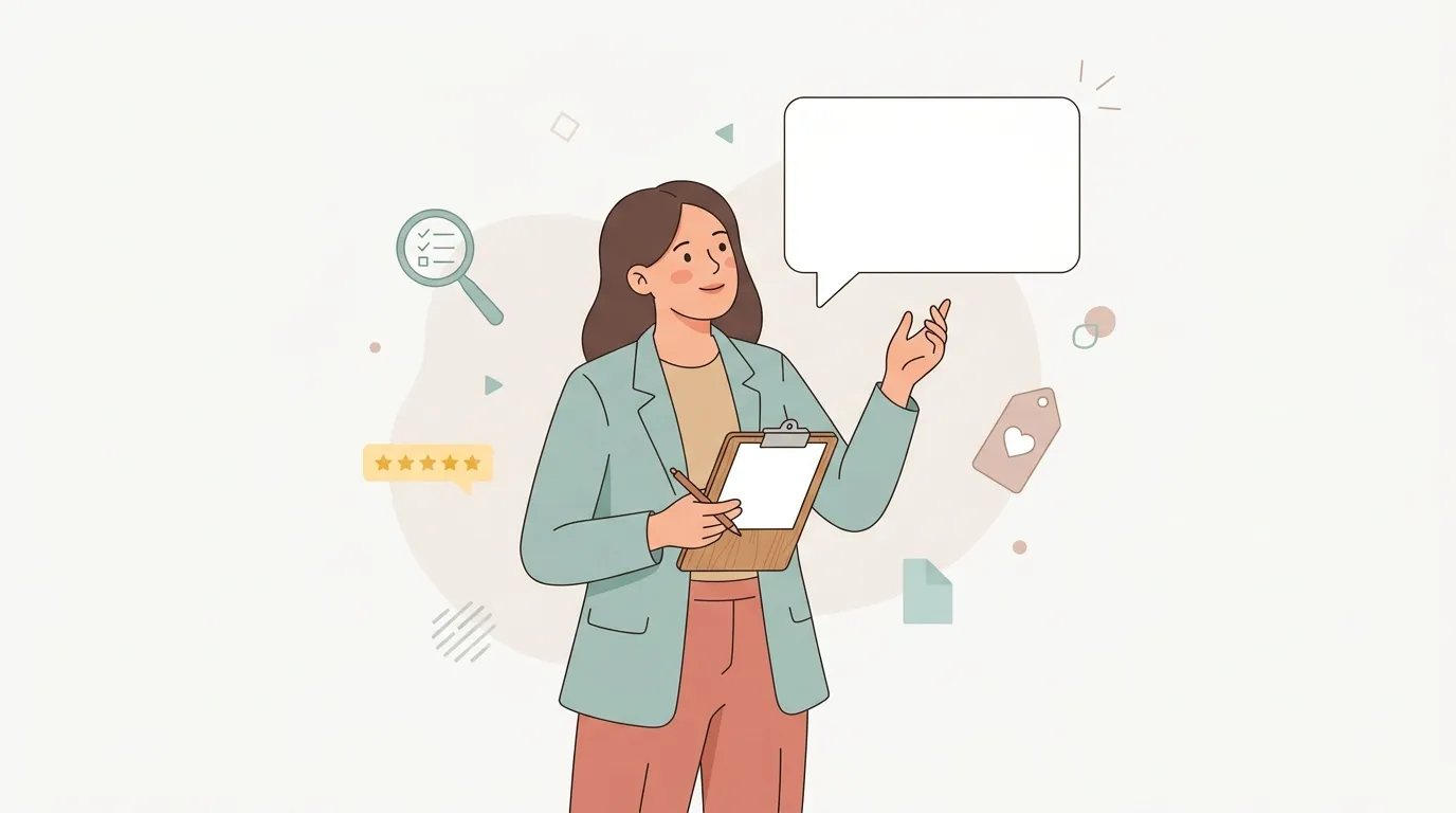 Femme avec clipboard et bulle de dialogue vide souriante