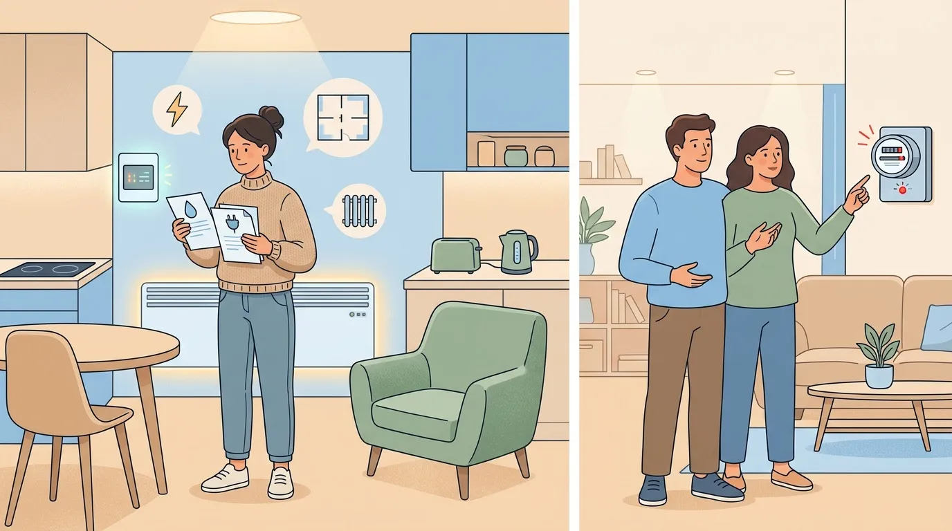Famille optimisant consommation électrique maison moderne