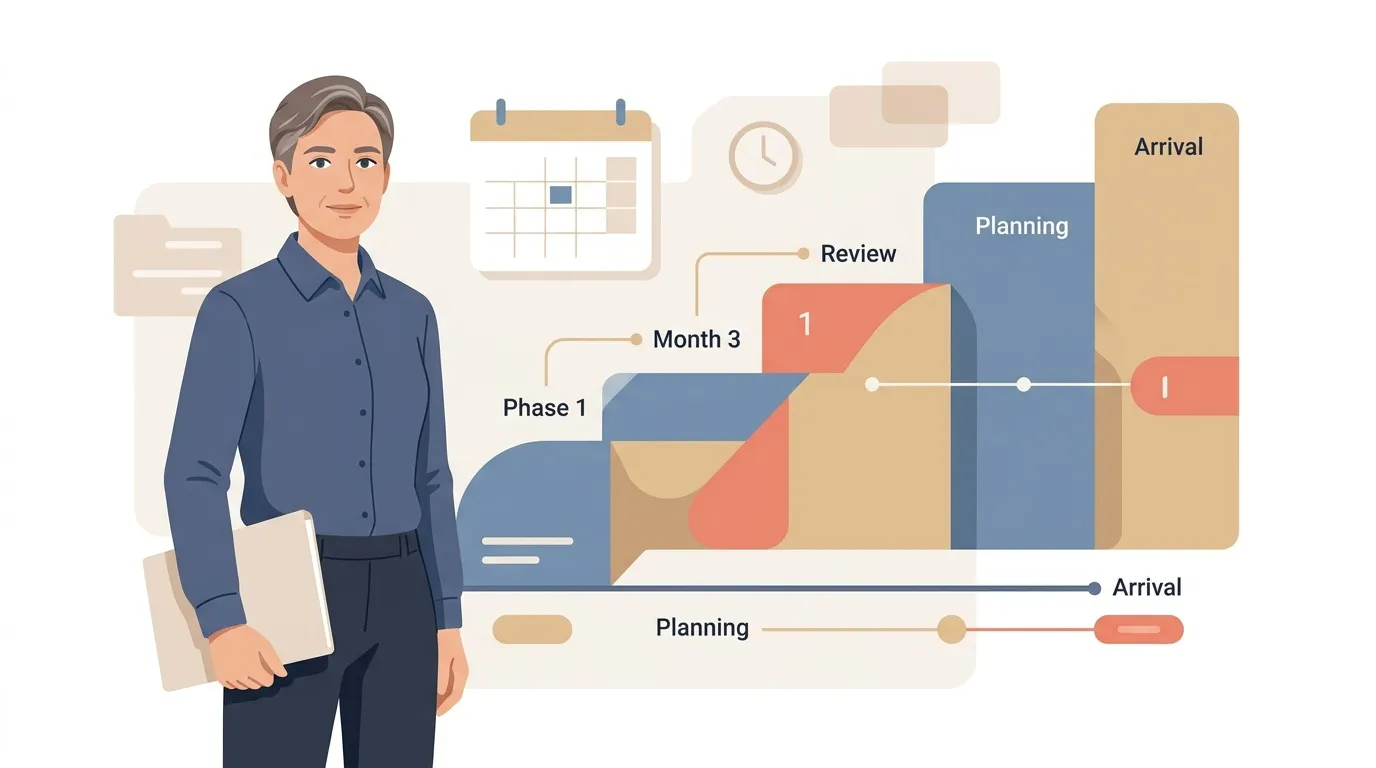Professionnel avec calendrier et diagramme de gantt de projet