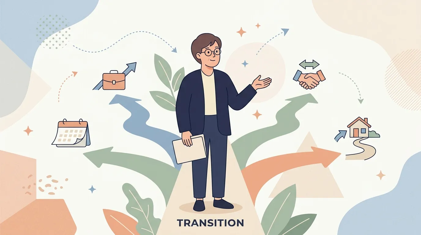 Femme professionnelle jonglant avec différents projets de transition